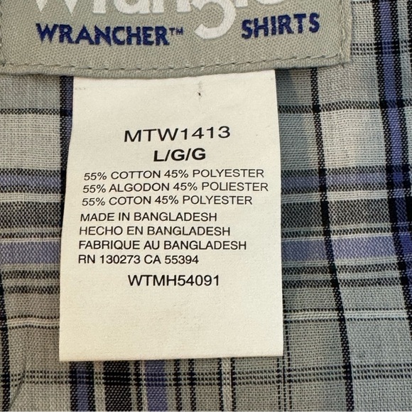 Wrangler Pearl Snap Men's shirt Short Sleeve. - Picture 5 of 6